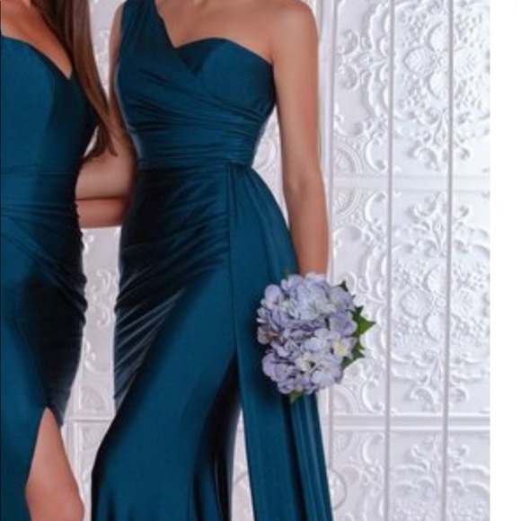 COPY - Portia & Scarlett PS6321 Teal Gown - Picture 3 of 8